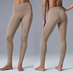 ALO Yoga High-Waist Full-Length Leggings in Taupe